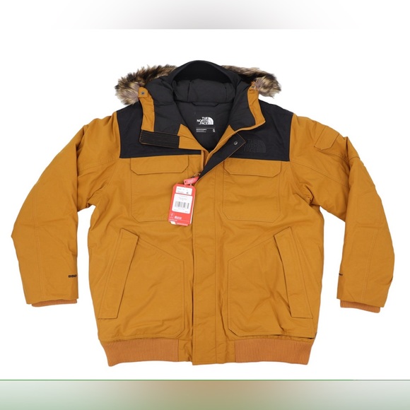 The North Face Men’s Gotham XL Hooded Down Jacket Timber Tan Black - Picture 7 of 13